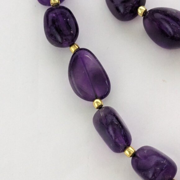 STAUER Genuine Amethyst Stone Beaded Necklace & Bracelet Set - Picture 4 of 7